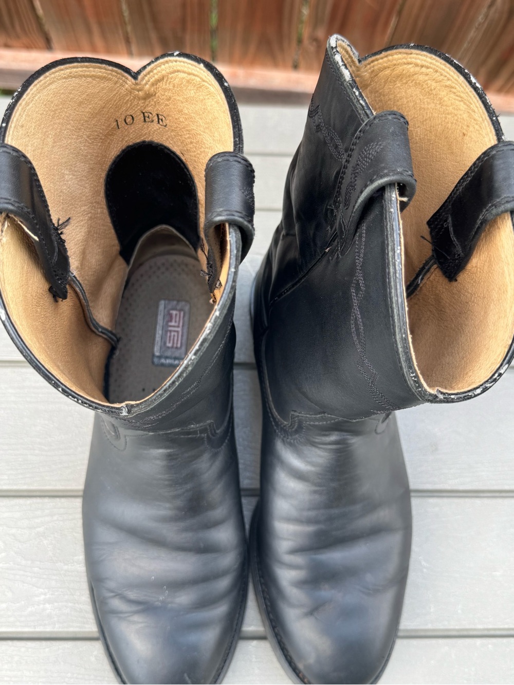 Ariat Heritage Roper Black Leather Western Boots Men’s 10EE Wide - Picture 4 of 16